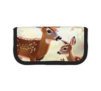 AQRJLPO Cute Deers Print Canvas Pencil Case for Boys Girls Women, Cosmetic & Stationery Organizer, Zipper Desk Storage Pouch for School, Office & Travel Gifts