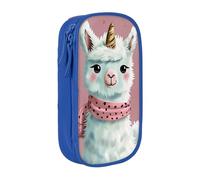 AQRJLPO Cute Llamas Prints Pencil Case for Students Boys Girls - Large Capacity Double-Layer Office School Stationery Pouch Pencil Holder,Blue