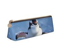 AQRJLPO Cute Penguin Printed Stationery Pencil Case, Cute Leather Pencil Bag Pen Case Pouch, School Stationery Organizer Makeup Bag for Boys Girls Students