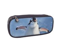 AQRJLPO Cute Penguin Prints Flip Leather Pencil Case Cute Pen Pencil Pouch Pencil Box Travel Makeup Bag Stationery Gift for Students Girls Boys Women