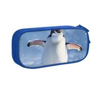 AQRJLPO Cute Penguin Prints Pencil Case for Boys Girls Large Capacity Office School Students Stationery Pouch Pencil Holder with 2 Compartments,Blue