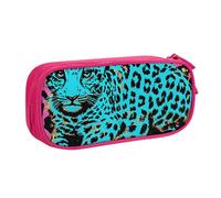 AQRJLPO Cute Turquoise Leopard Prints Pencil Case for Boys Girls Large Capacity Office School Students Stationery Pouch Pencil Holder with 2 Compartments,Pink