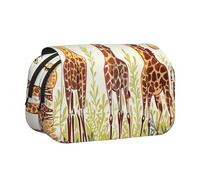 AQRJLPO Cute Wild Cartoon Giraffes Print Pencil Case Double - Layer Flip Pencil Pouch Pen Organizer Makeup Bag for School, Travel and Work