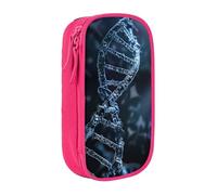 AQRJLPO DNA Chain Photo Prints Pencil Case for Students Boys Girls - Large Capacity Double-Layer Office School Stationery Pouch Pencil Holder,Pink