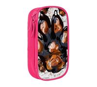 AQRJLPO Dog Paw Print Prints Pencil Case for Students Boys Girls - Large Capacity Double-Layer Office School Stationery Pouch Pencil Holder,Pink