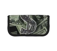 AQRJLPO Dollar Sign Money Print Canvas Pencil Case for Boys Girls Women, Cosmetic & Stationery Organizer, Zipper Desk Storage Pouch for School, Office & Travel Gifts