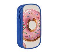 AQRJLPO Donut Prints Pencil Case for Students Boys Girls - Large Capacity Double-Layer Office School Stationery Pouch Pencil Holder,Blue