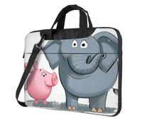 AQRJLPO Elephant and Piggie Print Laptop Bag Case for Men Women, 15.6 inch Shockproof Computer Sleeve Cover for Business Travel Office School