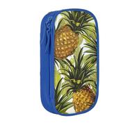 AQRJLPO Exotic Tropical Pineapples Prints Pencil Case for Students Boys Girls - Large Capacity Double-Layer Office School Stationery Pouch Pencil Holder,Blue