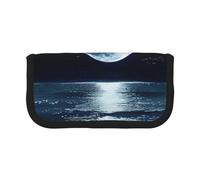 AQRJLPO Full Moon in Night Print Canvas Pencil Case for Boys Girls Women, Cosmetic & Stationery Organizer, Zipper Desk Storage Pouch for School, Office & Travel Gifts