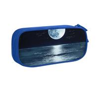 AQRJLPO Full Moon in Night Prints Pencil Case for Boys Girls Large Capacity Office School Students Stationery Pouch Pencil Holder with 2 Compartments,Blue