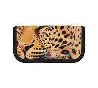 AQRJLPO Fun Leopard Print Print Canvas Pencil Case for Boys Girls Women, Cosmetic & Stationery Organizer, Zipper Desk Storage Pouch for School, Office & Travel Gifts