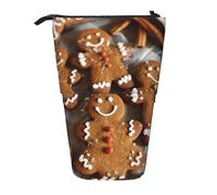 AQRJLPO Gingerbread Cookies Print Expandable Pencil Case Organize, Stretchable Travel Stationery & Makeup Pouch Desk Storage Box for School, Office, Travel
