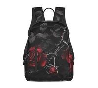 AQRJLPO gothic black roses Prints Backpack Business Rucksack Casual Daypack Lightweight School Bag for Hiking Work Travel Sport