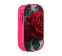 AQRJLPO Gothic Rose Art Prints Pencil Case for Students Boys Girls - Large Capacity Double-Layer Office School Stationery Pouch Pencil Holder,Pink