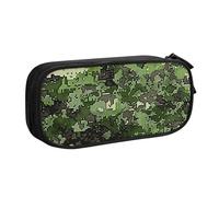 AQRJLPO Green Army Digital Camouflage Print Prints Pencil Case for Boys Girls Large Capacity Office School Students Stationery Pouch Pencil Holder with 2 Compartments,Black
