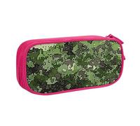 AQRJLPO Green Army Digital Camouflage Print Prints Pencil Case for Boys Girls Large Capacity Office School Students Stationery Pouch Pencil Holder with 2 Compartments,Pink