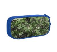 AQRJLPO Green Army Digital Camouflage Print Prints Pencil Case for Boys Girls Large Capacity Office School Students Stationery Pouch Pencil Holder with 2 Compartments,Blue