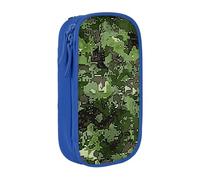 AQRJLPO Green Army Digital Camouflage Print Prints Pencil Case for Students Boys Girls - Large Capacity Double-Layer Office School Stationery Pouch Pencil Holder,Blue