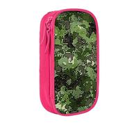 AQRJLPO Green Army Digital Camouflage Print Prints Pencil Case for Students Boys Girls - Large Capacity Double-Layer Office School Stationery Pouch Pencil Holder,Pink