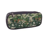 AQRJLPO Green Army Digital Camouflage Prints Flip Leather Pencil Case Cute Pen Pencil Pouch Pencil Box Travel Makeup Bag Stationery Gift for Students Girls Boys Women