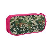 AQRJLPO Green Army Digital Camouflage Prints Pencil Case for Boys Girls Large Capacity Office School Students Stationery Pouch Pencil Holder with 2 Compartments,Pink
