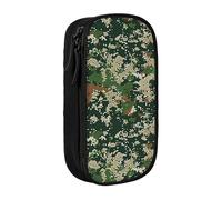 AQRJLPO Green Army Digital Camouflage Prints Pencil Case for Students Boys Girls - Large Capacity Double-Layer Office School Stationery Pouch Pencil Holder,Black