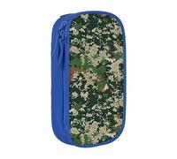 AQRJLPO Green Army Digital Camouflage Prints Pencil Case for Students Boys Girls - Large Capacity Double-Layer Office School Stationery Pouch Pencil Holder,Blue