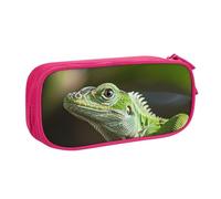 AQRJLPO Green Lizard Prints Pencil Case for Boys Girls Large Capacity Office School Students Stationery Pouch Pencil Holder with 2 Compartments,Pink