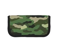 AQRJLPO Green Military Camouflage Print Canvas Pencil Case for Boys Girls Women, Cosmetic & Stationery Organizer, Zipper Desk Storage Pouch for School, Office & Travel Gifts