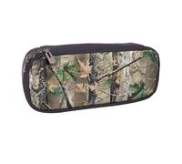 AQRJLPO Hardwoods Green Camouflage Prints Flip Leather Pencil Case Cute Pen Pencil Pouch Pencil Box Travel Makeup Bag Stationery Gift for Students Girls Boys Women
