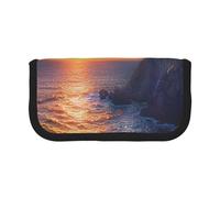 AQRJLPO Ireland Sunset Seascape Print Canvas Pencil Case for Boys Girls Women, Cosmetic & Stationery Organizer, Zipper Desk Storage Pouch for School, Office & Travel Gifts