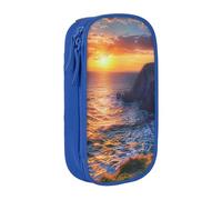 AQRJLPO Ireland Sunset Seascape Prints Pencil Case for Students Boys Girls - Large Capacity Double-Layer Office School Stationery Pouch Pencil Holder,Blue
