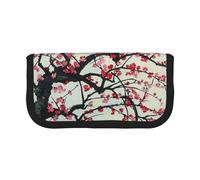 AQRJLPO Japanese Cherry Tree Print Canvas Pencil Case for Boys Girls Women, Cosmetic & Stationery Organizer, Zipper Desk Storage Pouch for School, Office & Travel Gifts