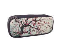 AQRJLPO Japanese Cherry Tree Prints Flip Leather Pencil Case Cute Pen Pencil Pouch Pencil Box Travel Makeup Bag Stationery Gift for Students Girls Boys Women