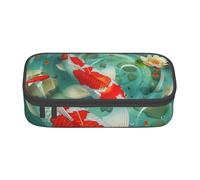 AQRJLPO Japanese Pretty Koi Fish Prints Pencil Case Cute Pen Pencil Pouch Large Capacity Compartment Pencil Box Travel Makeup Bag for Students Girls Boys Women