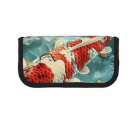 AQRJLPO Japanese Pretty Koi Fishs Print Canvas Pencil Case for Boys Girls Women, Cosmetic & Stationery Organizer, Zipper Desk Storage Pouch for School, Office & Travel Gifts