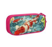 AQRJLPO Japanese Pretty Koi Fishs Prints Pencil Case for Boys Girls Large Capacity Office School Students Stationery Pouch Pencil Holder with 2 Compartments,Pink