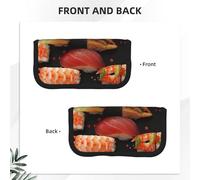 AQRJLPO Japanese Sushi Shrimp Print Canvas Pencil Case for Boys Girls Women, Cosmetic & Stationery Organizer, Zipper Desk Storage Pouch for School, Office & Travel Gifts