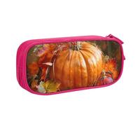 AQRJLPO Leaves Happy Thanksgiving Day Prints Pencil Case for Boys Girls Large Capacity Office School Students Stationery Pouch Pencil Holder with 2 Compartments,Pink
