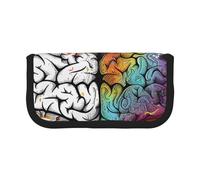 AQRJLPO Left and Right Brain Advantage Print Canvas Pencil Case for Boys Girls Women, Cosmetic & Stationery Organizer, Zipper Desk Storage Pouch for School, Office & Travel Gifts