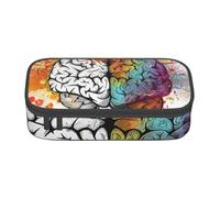 AQRJLPO Left and Right Brain Advantage Prints Pencil Case Cute Pen Pencil Pouch Large Capacity Compartment Pencil Box Travel Makeup Bag for Students Girls Boys Women