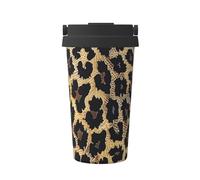 AQRJLPO Leopard Print Print Prints Coffee Cup 500ml Insulated Travel Mug Stainless Steel Car Cup with Leakproof Lid for Hot and Cold Water Coffee Tea