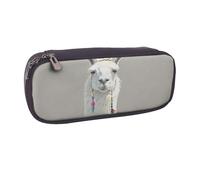 AQRJLPO Llama Print Prints Flip Leather Pencil Case Cute Pen Pencil Pouch Pencil Box Travel Makeup Bag Stationery Gift for Students Girls Boys Women
