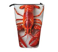 AQRJLPO Lobster Print Expandable Pencil Case Organize, Stretchable Travel Stationery & Makeup Pouch Desk Storage Box for School, Office, Travel