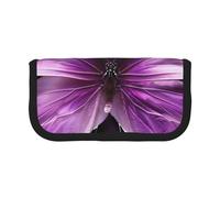 AQRJLPO Lovely Purple Butterfly Print Canvas Pencil Case for Boys Girls Women, Cosmetic & Stationery Organizer, Zipper Desk Storage Pouch for School, Office & Travel Gifts