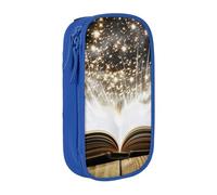 AQRJLPO Magic Book Prints Pencil Case for Students Boys Girls - Large Capacity Double-Layer Office School Stationery Pouch Pencil Holder,Blue