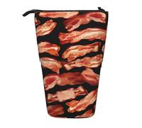 AQRJLPO Meat Food Pattern Print Expandable Pencil Case Organize, Stretchable Travel Stationery & Makeup Pouch Desk Storage Box for School, Office, Travel