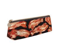 AQRJLPO Meat Food Pattern Printed Stationery Pencil Case, Cute Leather Pencil Bag Pen Case Pouch, School Stationery Organizer Makeup Bag for Boys Girls Students