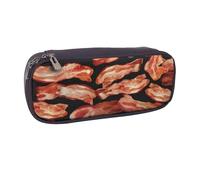 AQRJLPO Meat Food Pattern Prints Flip Leather Pencil Case Cute Pen Pencil Pouch Pencil Box Travel Makeup Bag Stationery Gift for Students Girls Boys Women